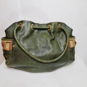 Cole Haan Genevieve Denny olive green leather hobo shoulder bag
